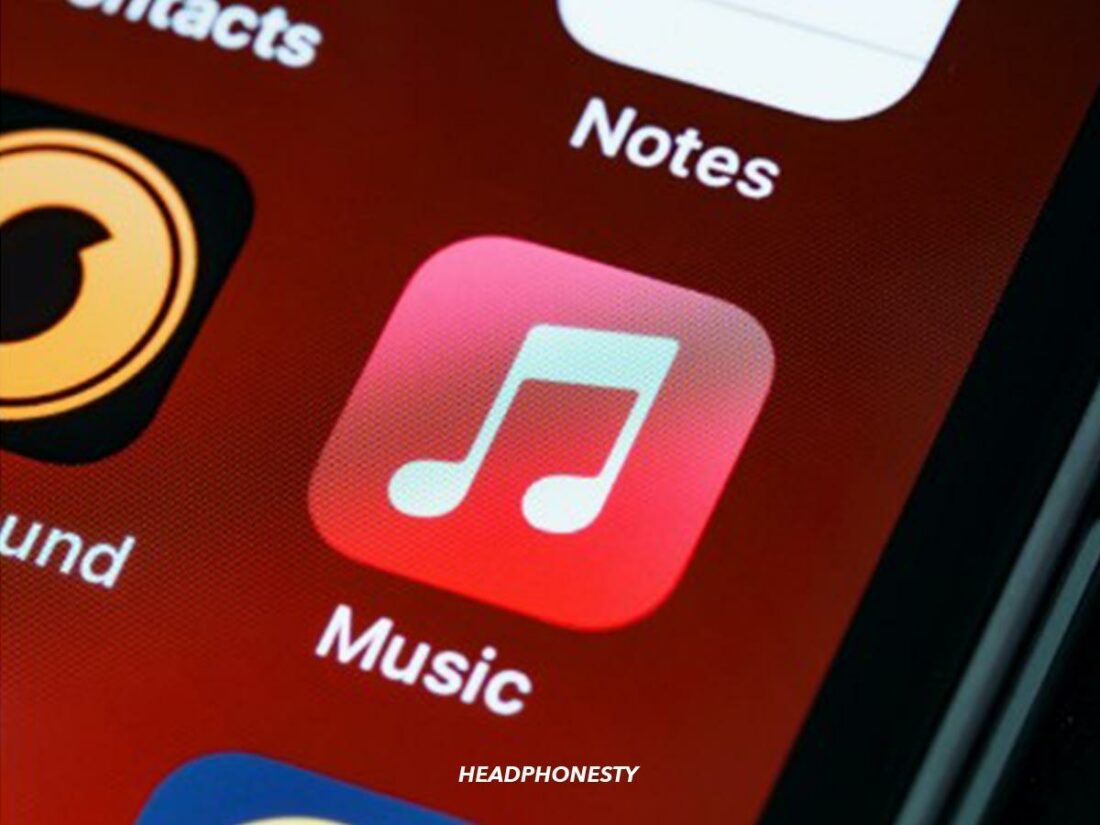 Apple Music app icon close up.