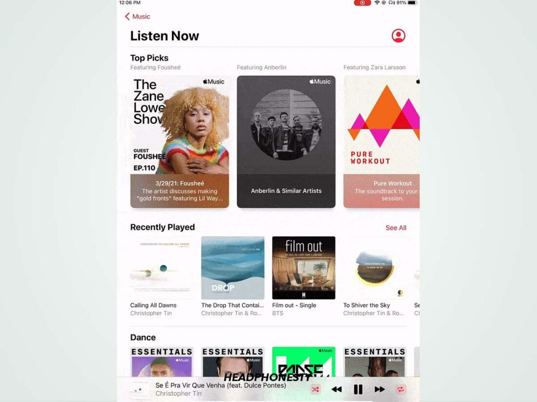 Social profiles on Apple Music.
