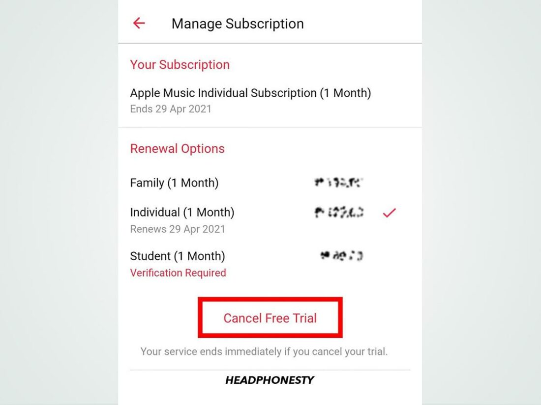 Canceling Subscription on mobile app