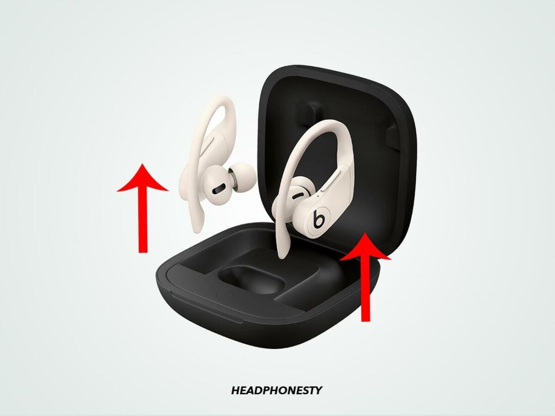 Take out the Powerbeats pro from the case