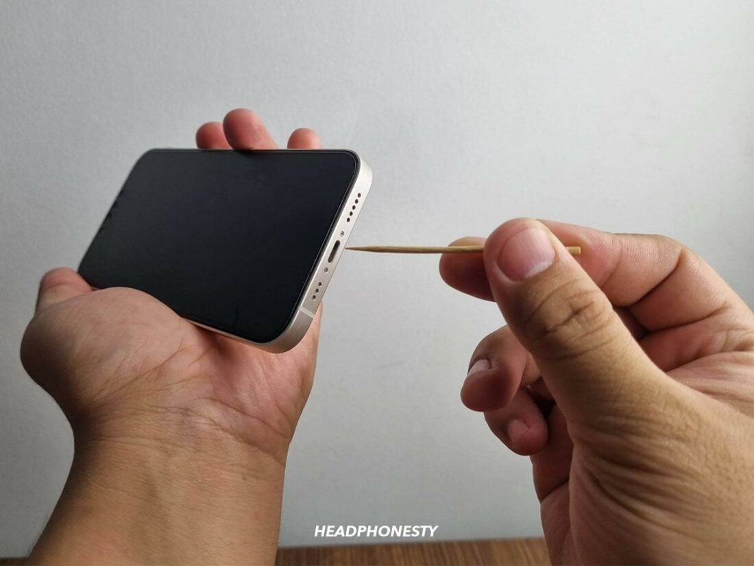 Use toothpick to clean the lightning port