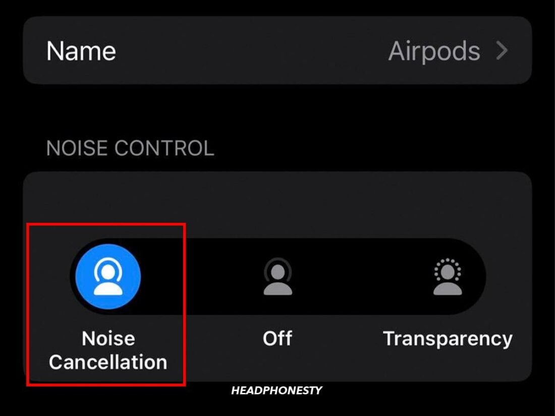 Select Noise Cancellation type