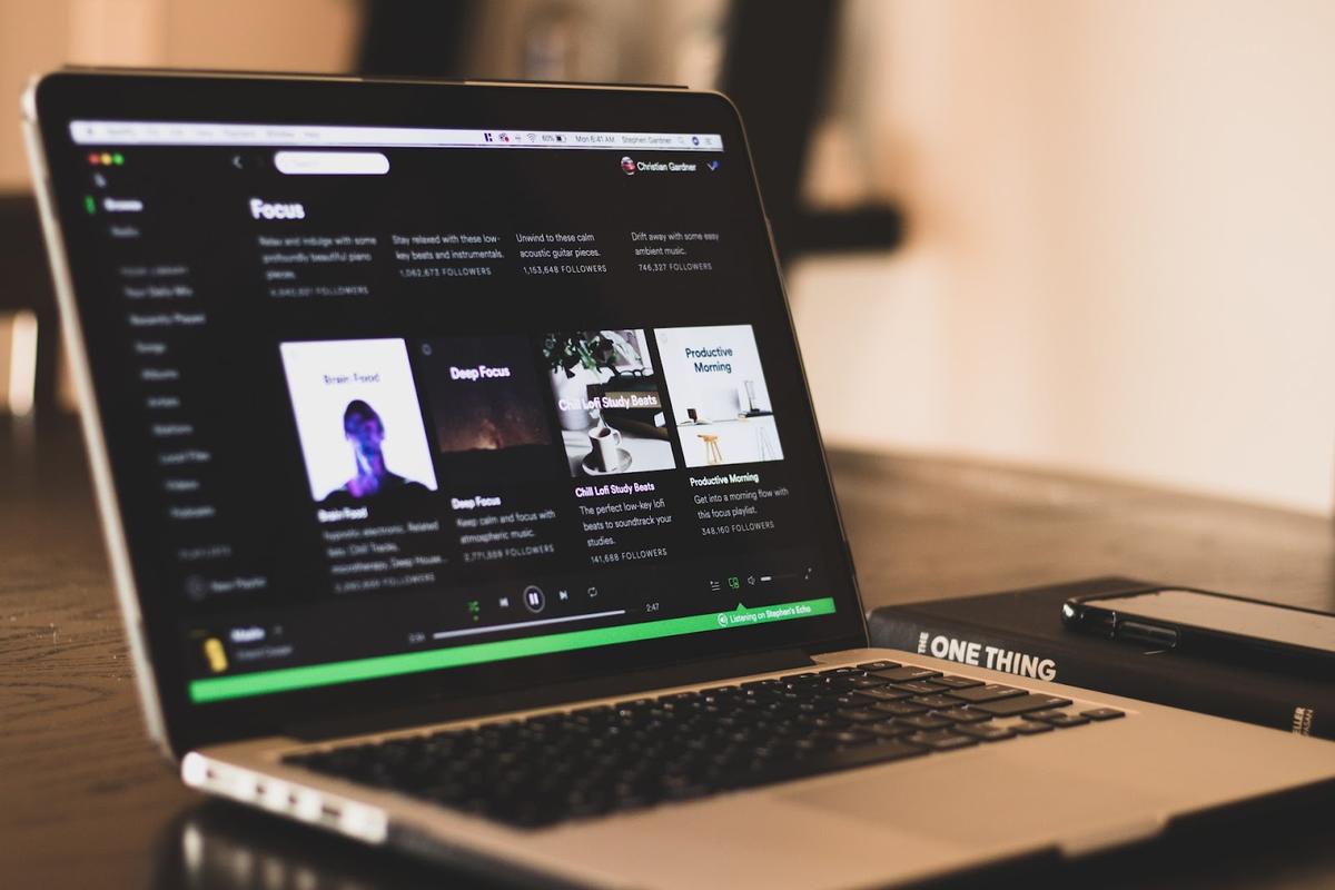 Music playing on Spotify for Desktop. (From: Unsplash)