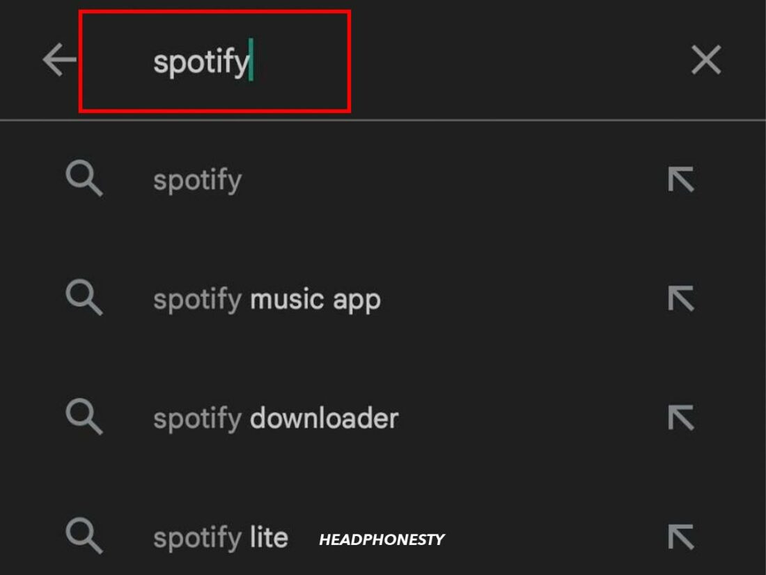 Search for the Spotify app