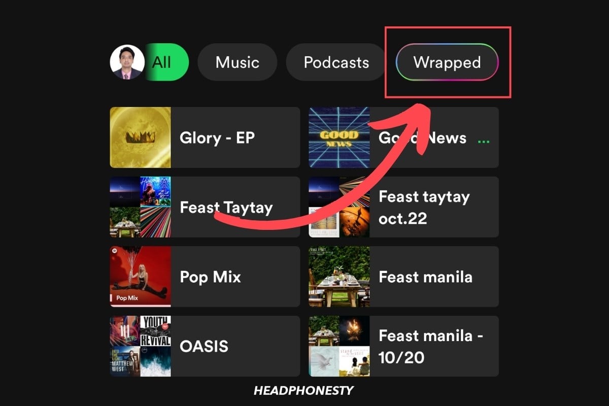 Rainbow-colored Wrapped button on Spotify mobile app