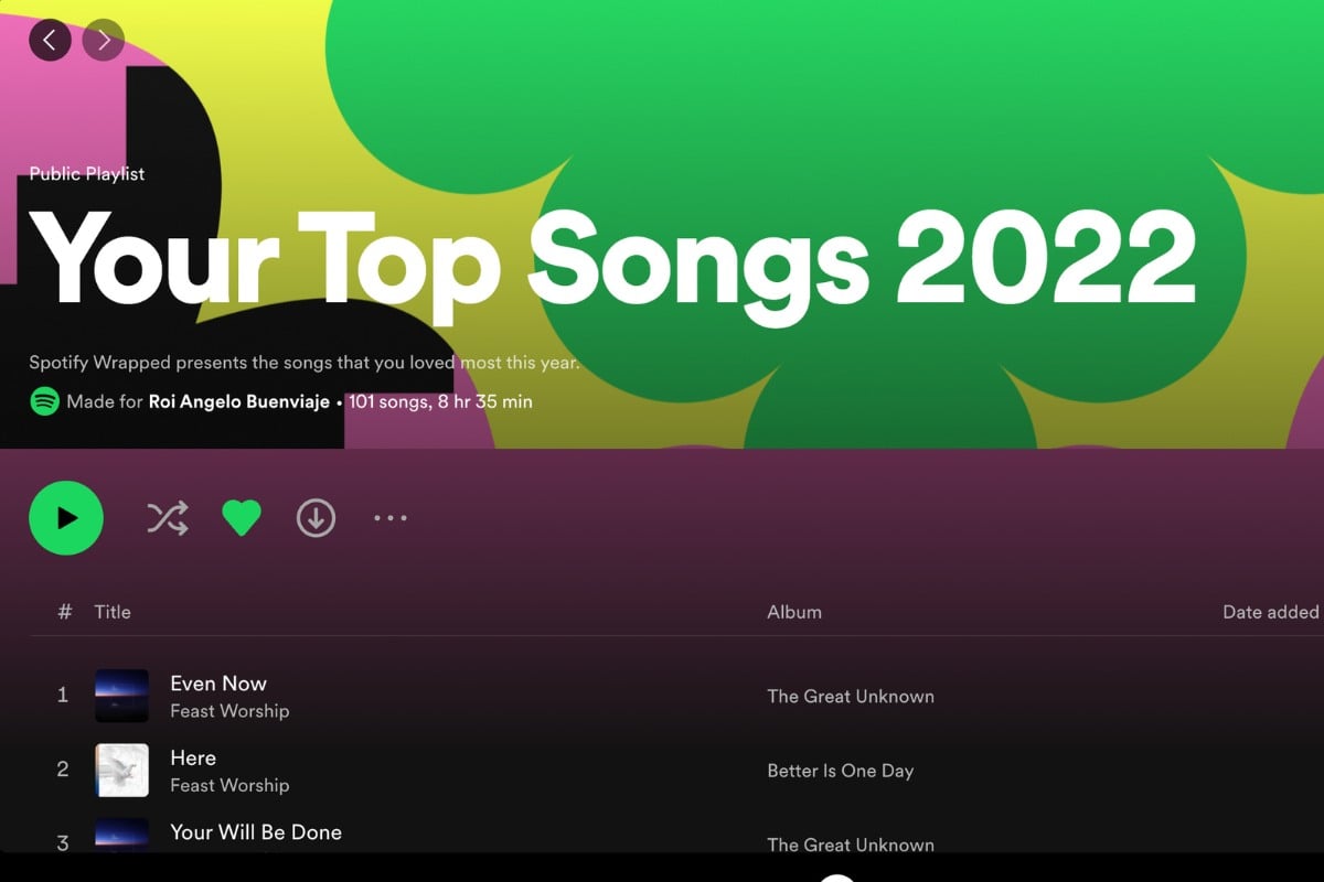 Accessing last year's 2022 Wrapped playlist