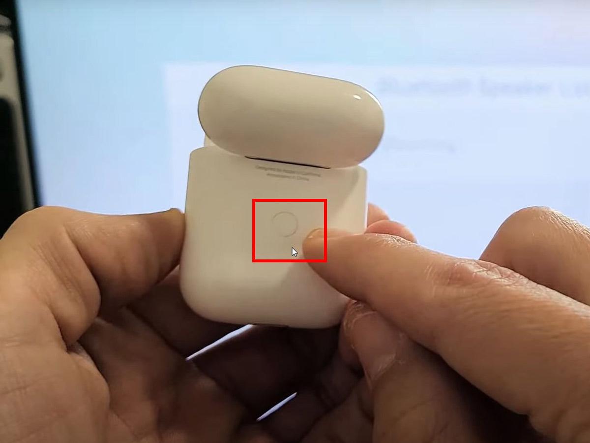 Turn on pairing mode on AirPods (From: Youtube/WorldofTech)