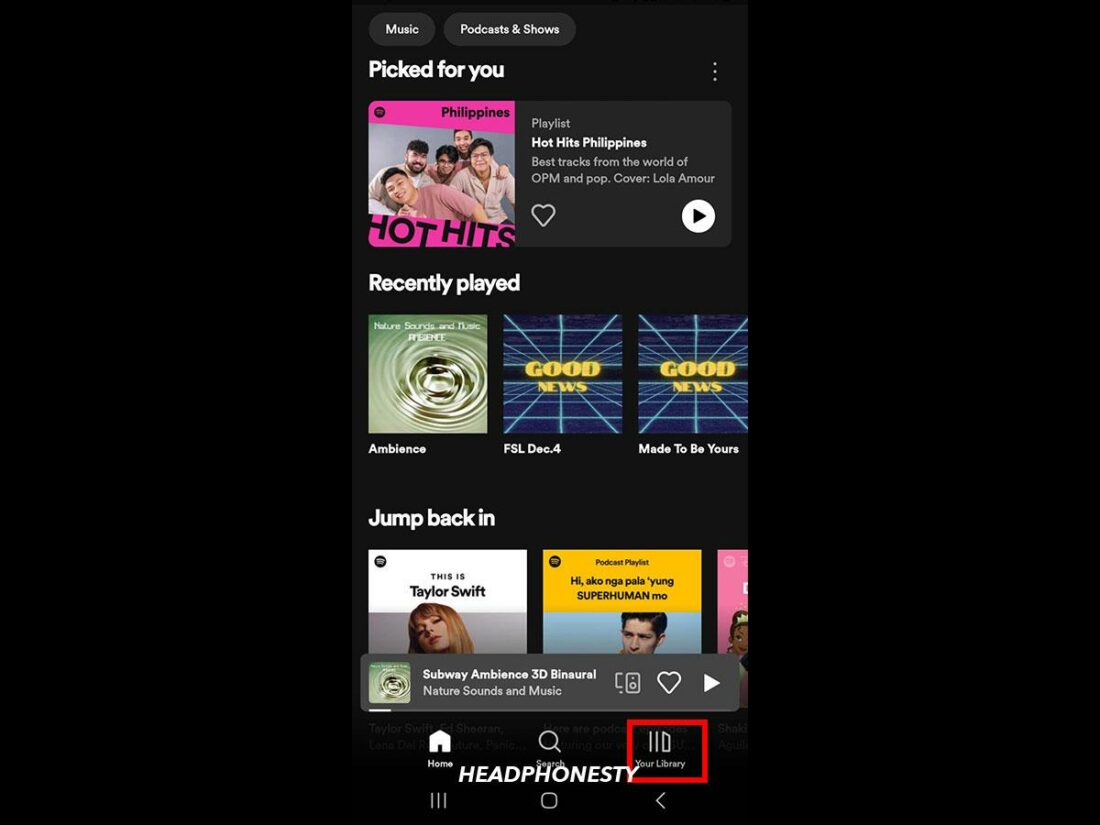 Spotify app interface