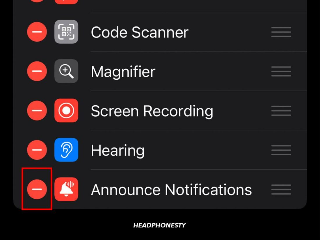 Removing the Announce Notifications via the minus sign