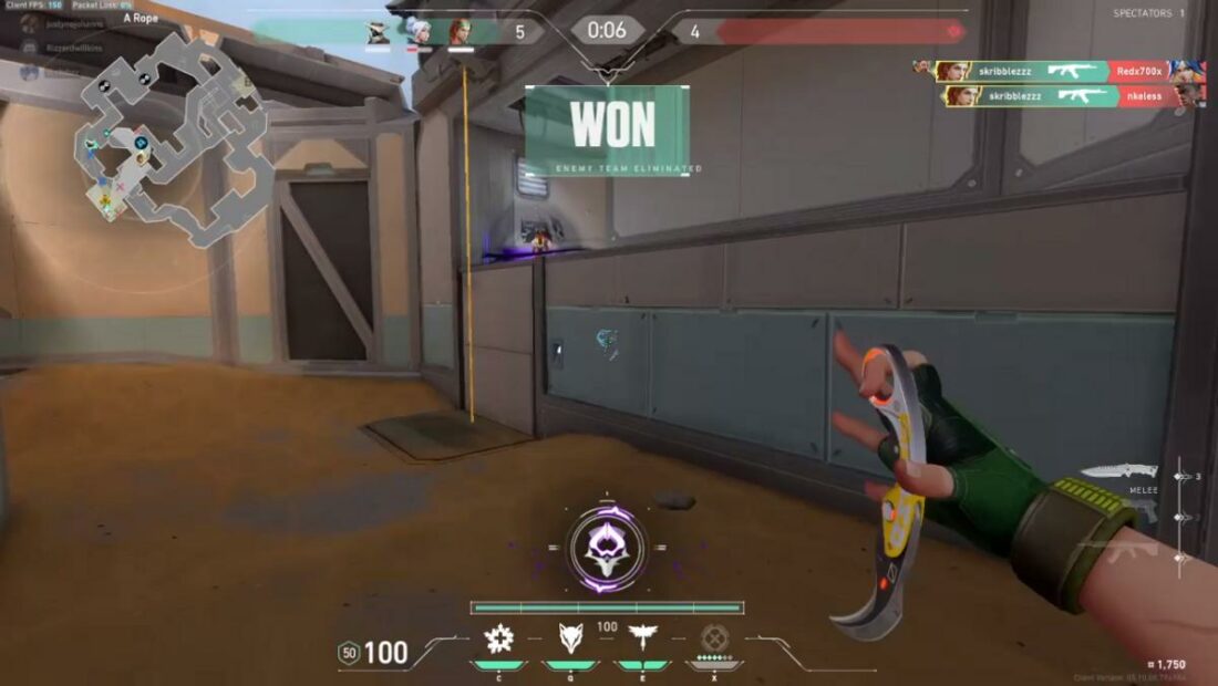 Screenshot of Valorant gameplay.
