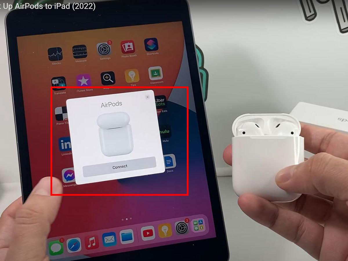 AirPods connection pop up on iPad (From: Youtube/Technomentary)