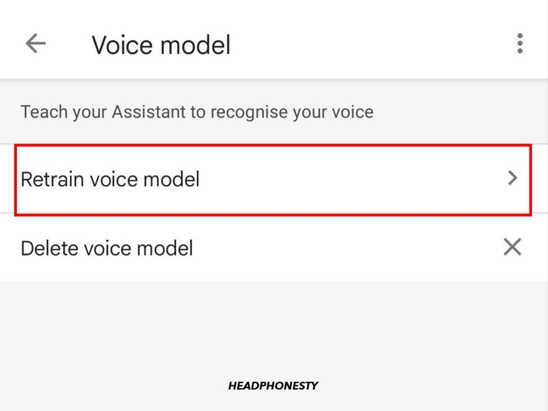 Retrain voice model