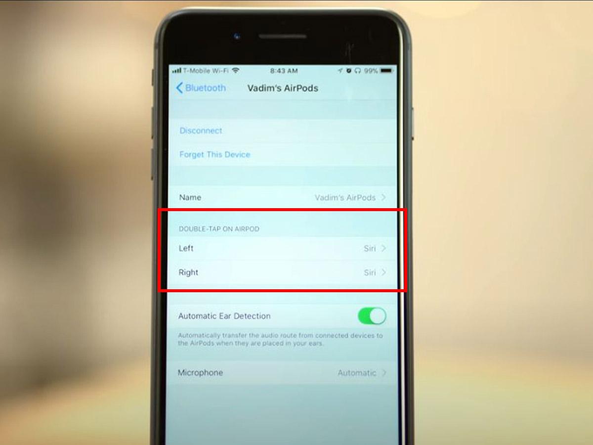 Setting up double-tap function on AirPods (From: Youtube/AppleInsider)
