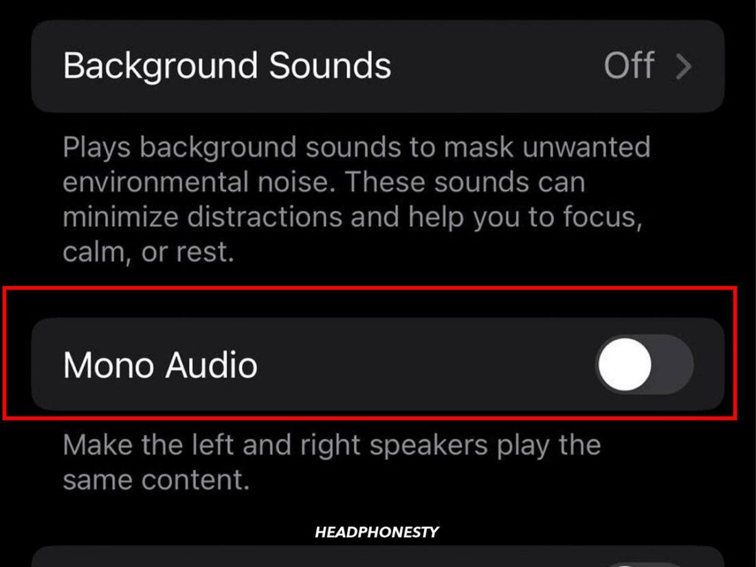 Mono Audio option