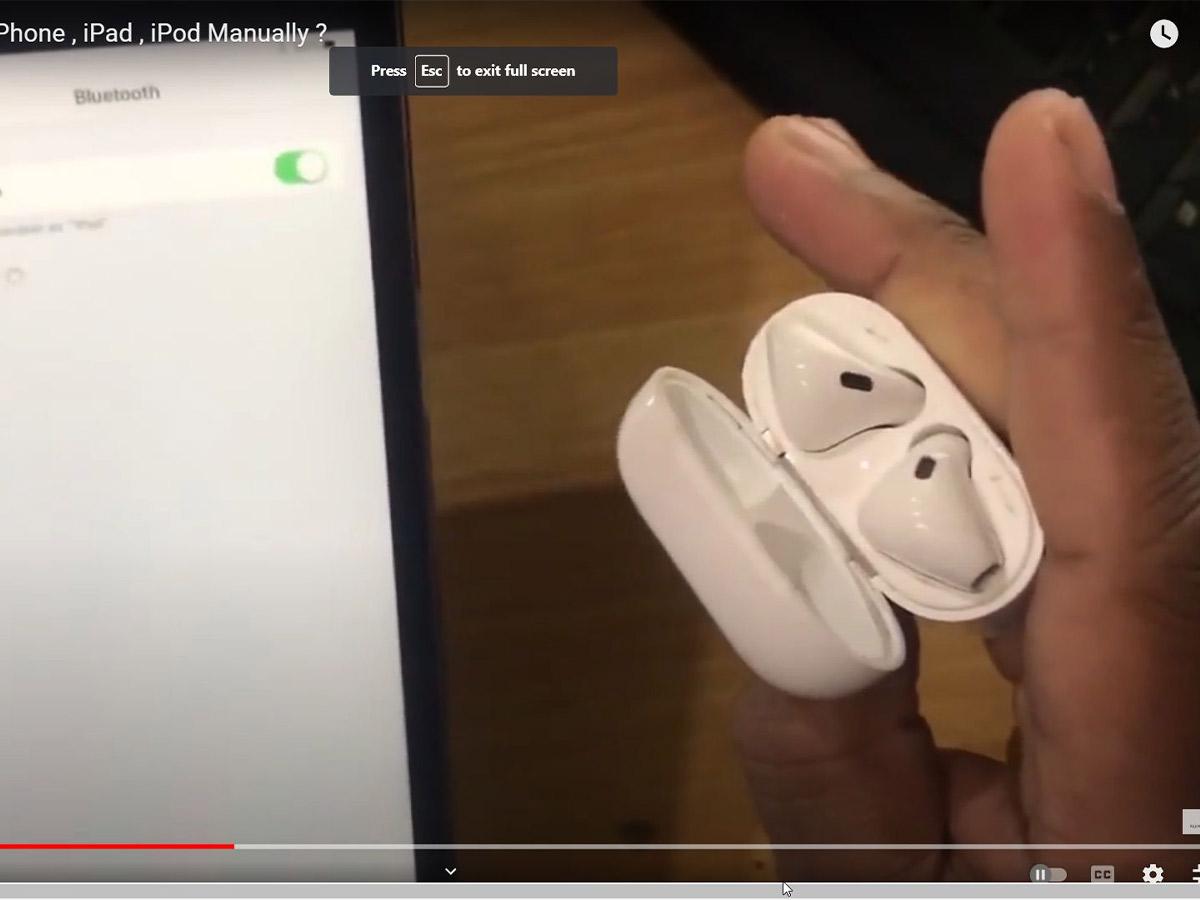 Setting up the AirPods (From: YouTube:/AppleDoubts)