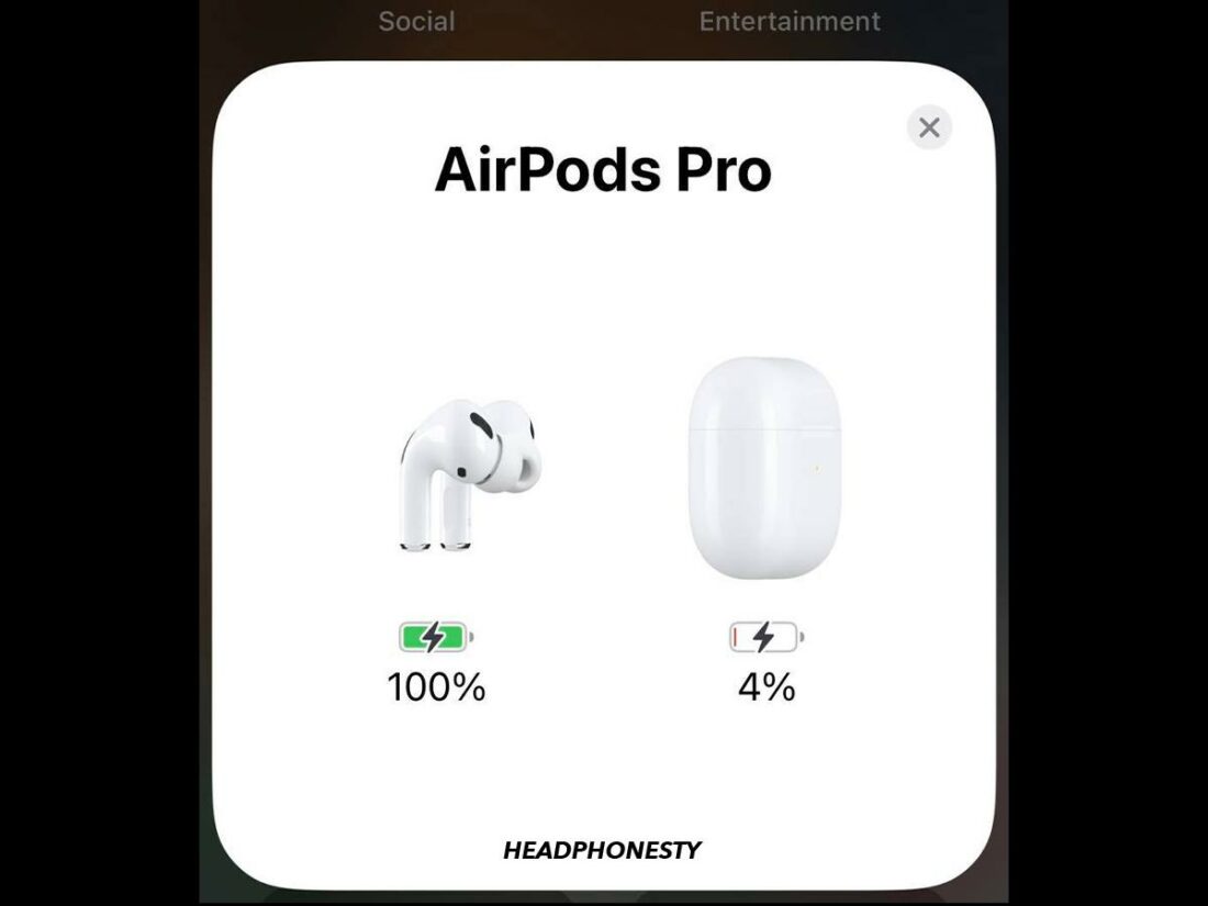 AirPods' pop-up notification on the connection with OS