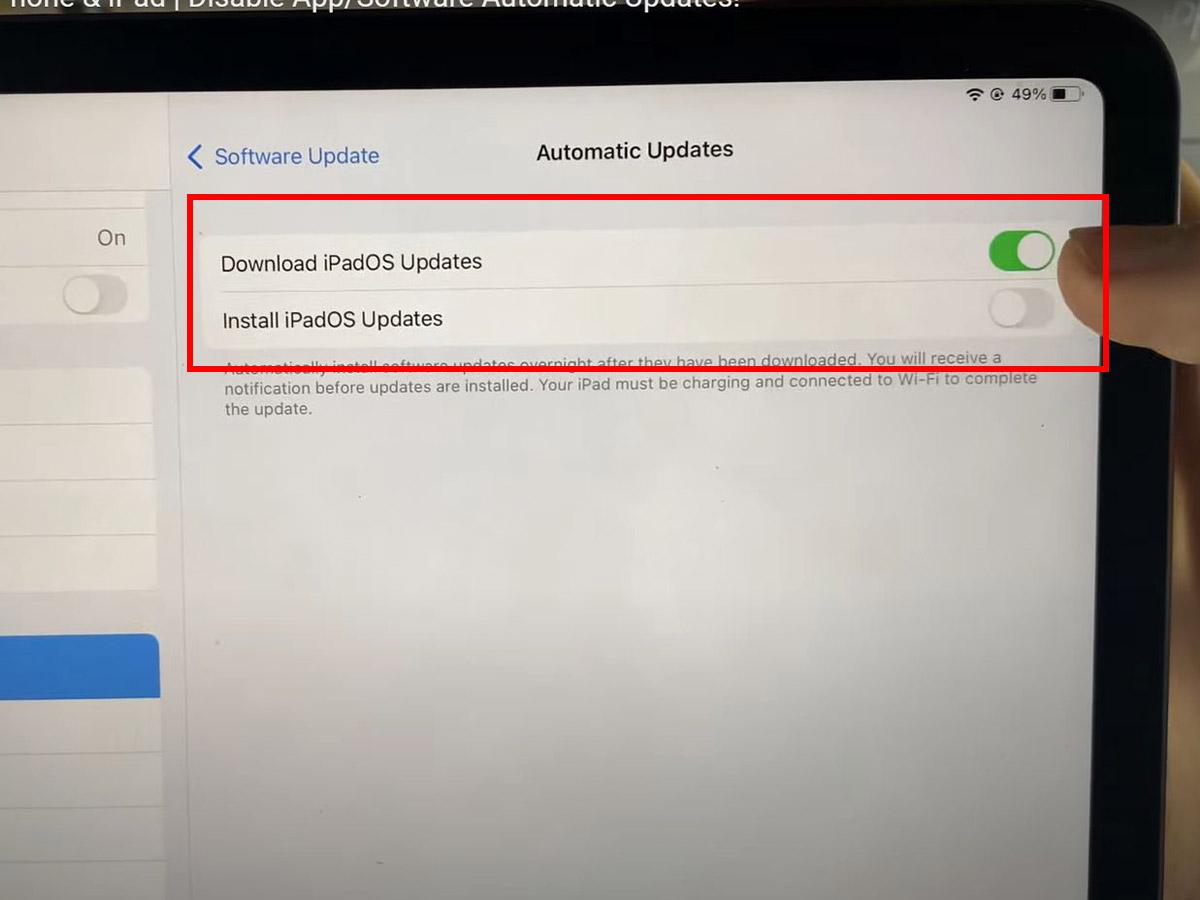 Turning on iPadOS updates (From: YouTube/iTeachTech)