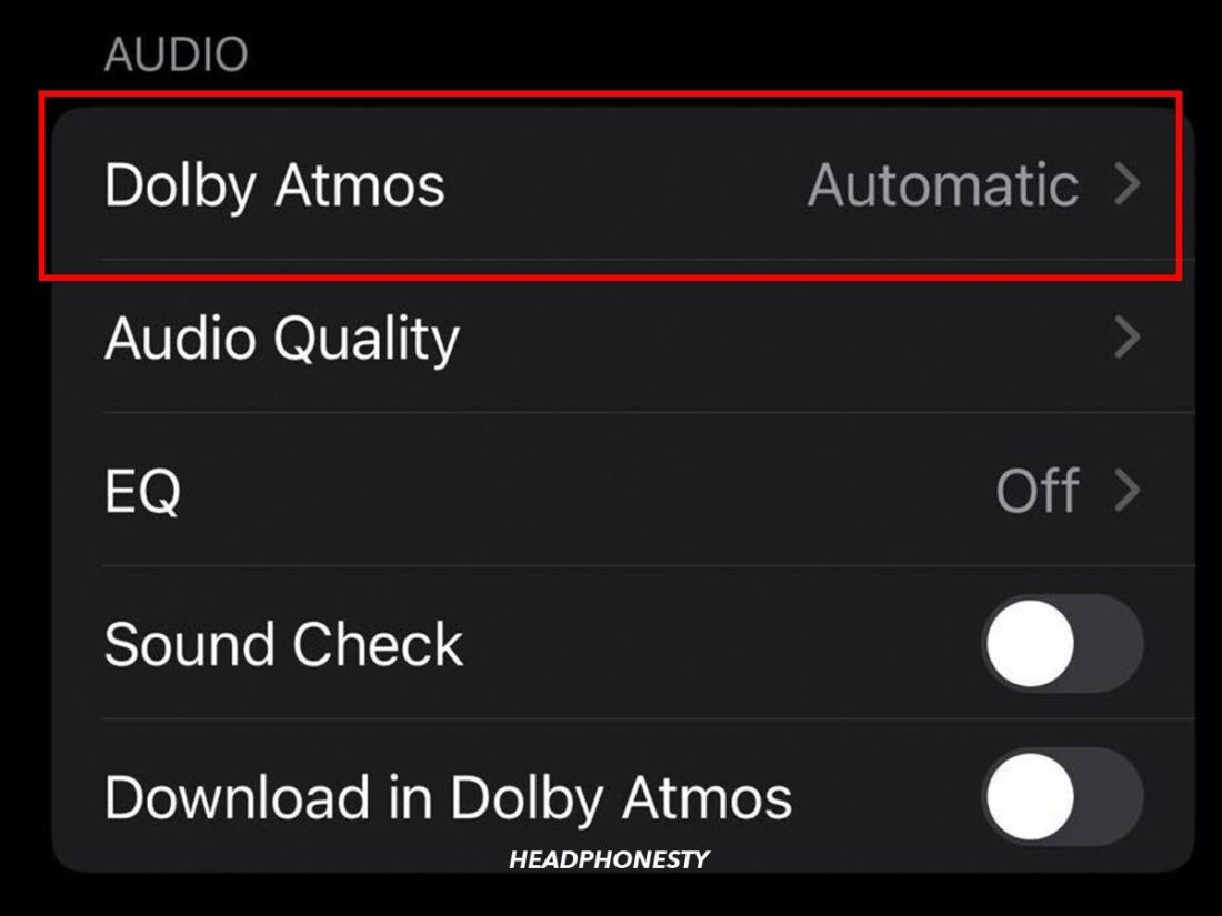 Dolby Atmos options