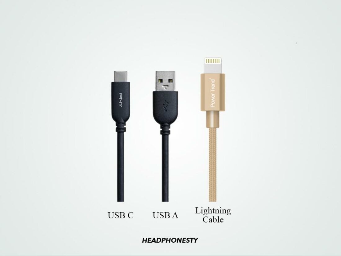 Different types of USB plugs.