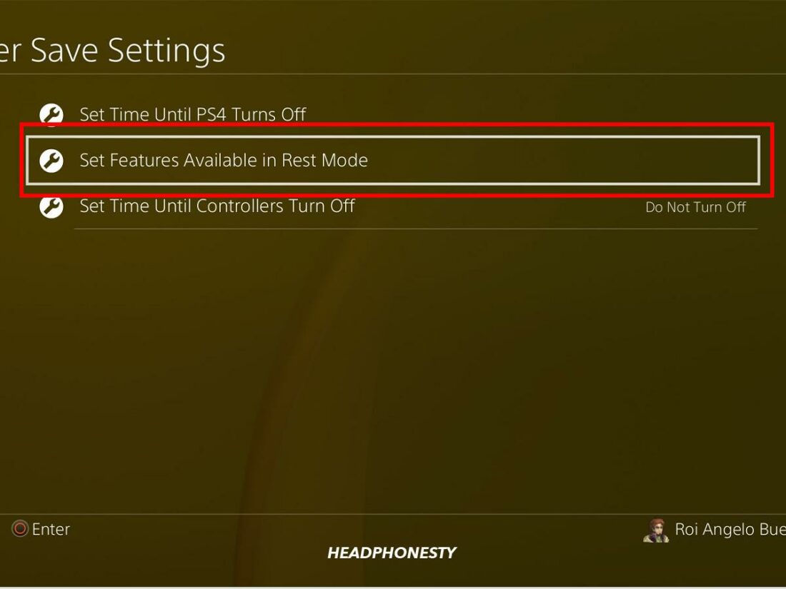 Setting Features Available in Rest Mode on PS4
