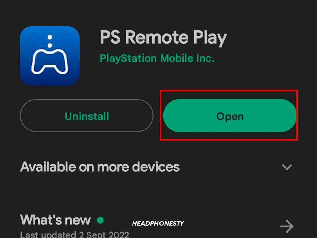 Opening Remote Play app on your device