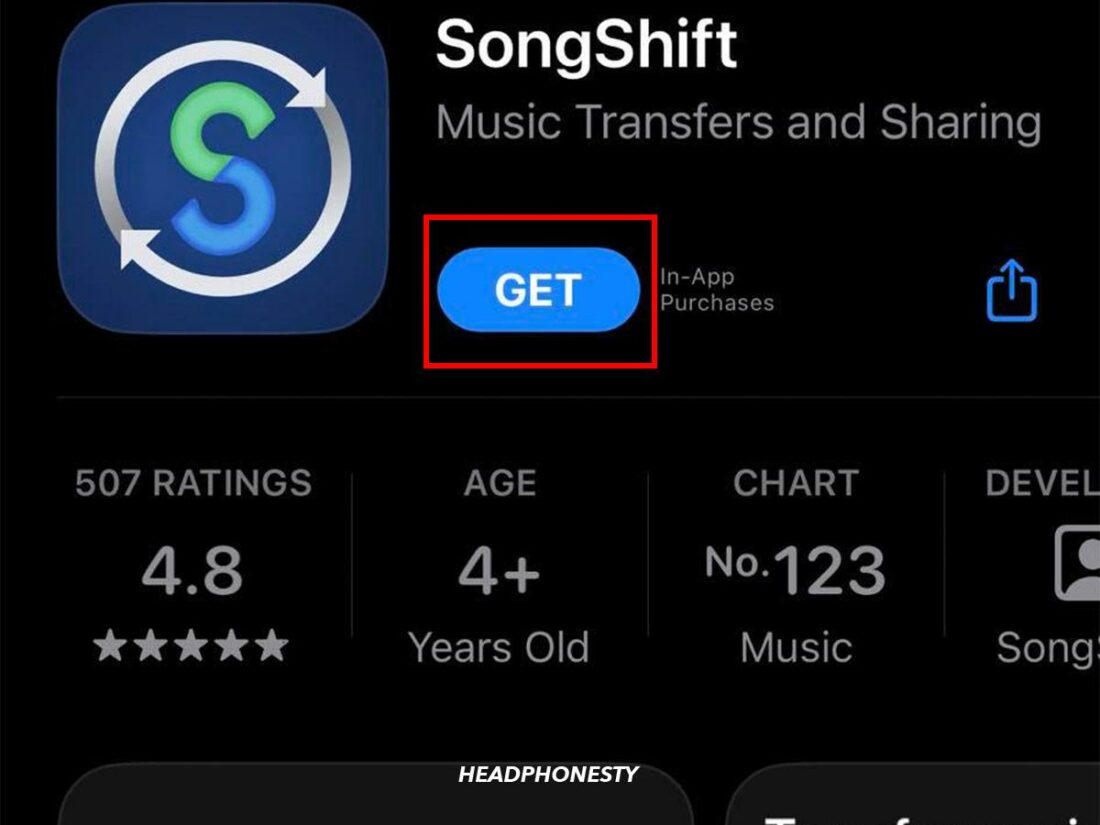 Installing SongShift via App Store