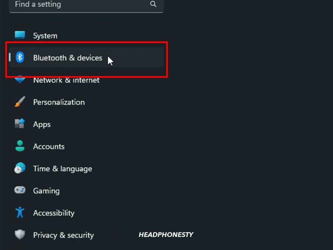 Bluetooth & devices settings on Windows