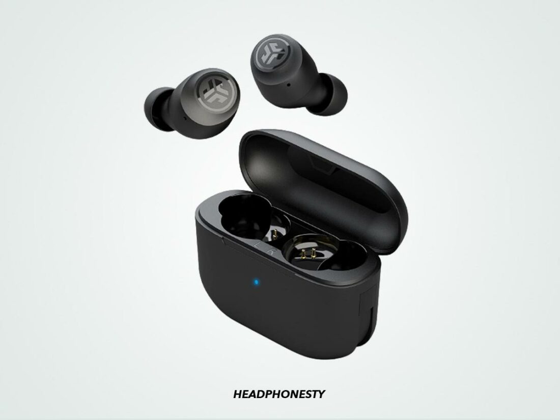 Close look at the JLab Go Air Pop True Wireless Bluetooth Earbuds (From: Amazon)