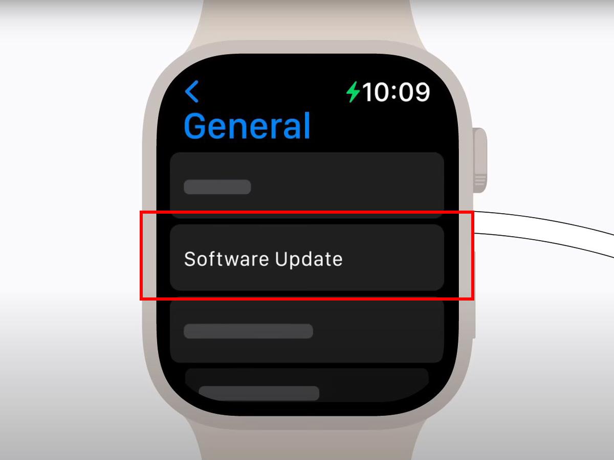 Initiating Apple Watch software update (From: Youtube/Apple Support)