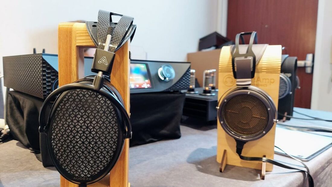 AUDEZE CRBN and STAX SR-X9000 electrostatic headphones, powered by MYTEK.