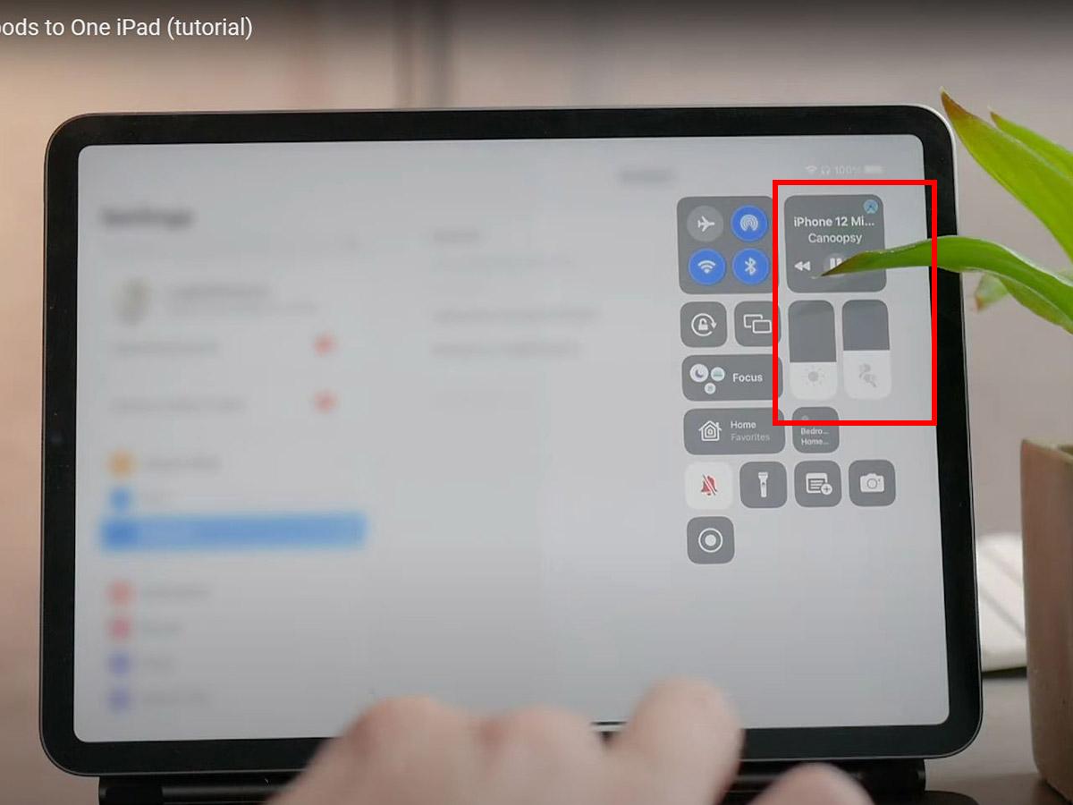 Control Center music playback options on iPad (From: Youtube/Foxtecc)