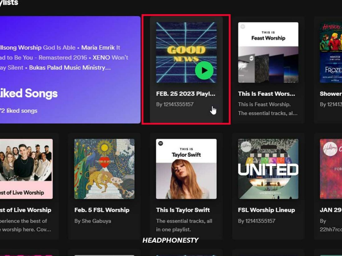Select the playlist you want to change the name.