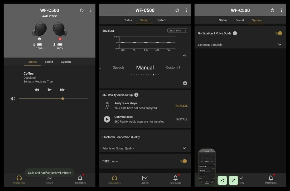 Sony Headphones app offers multi-band EQ and DSP effects.