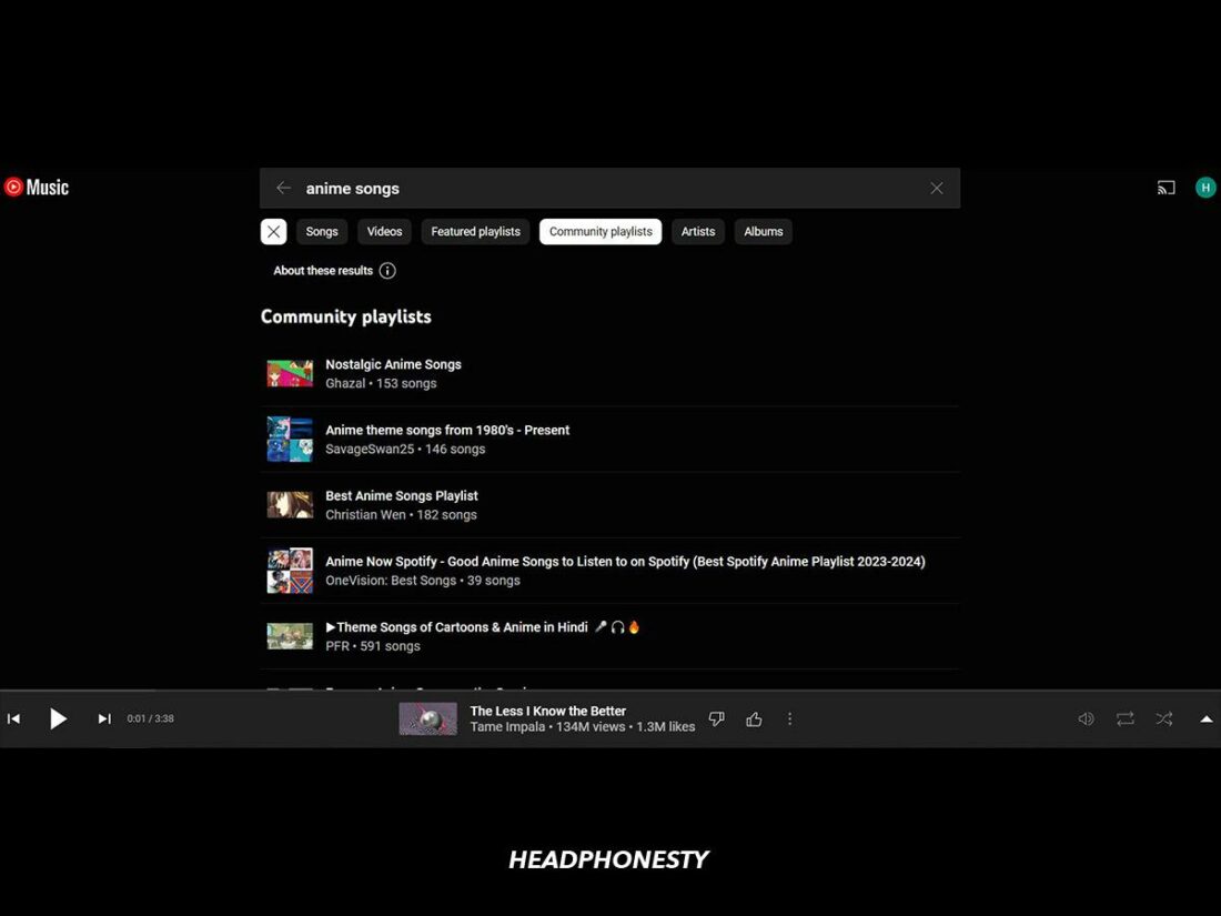 Community playlists on YouTube Music are great for music discovery.