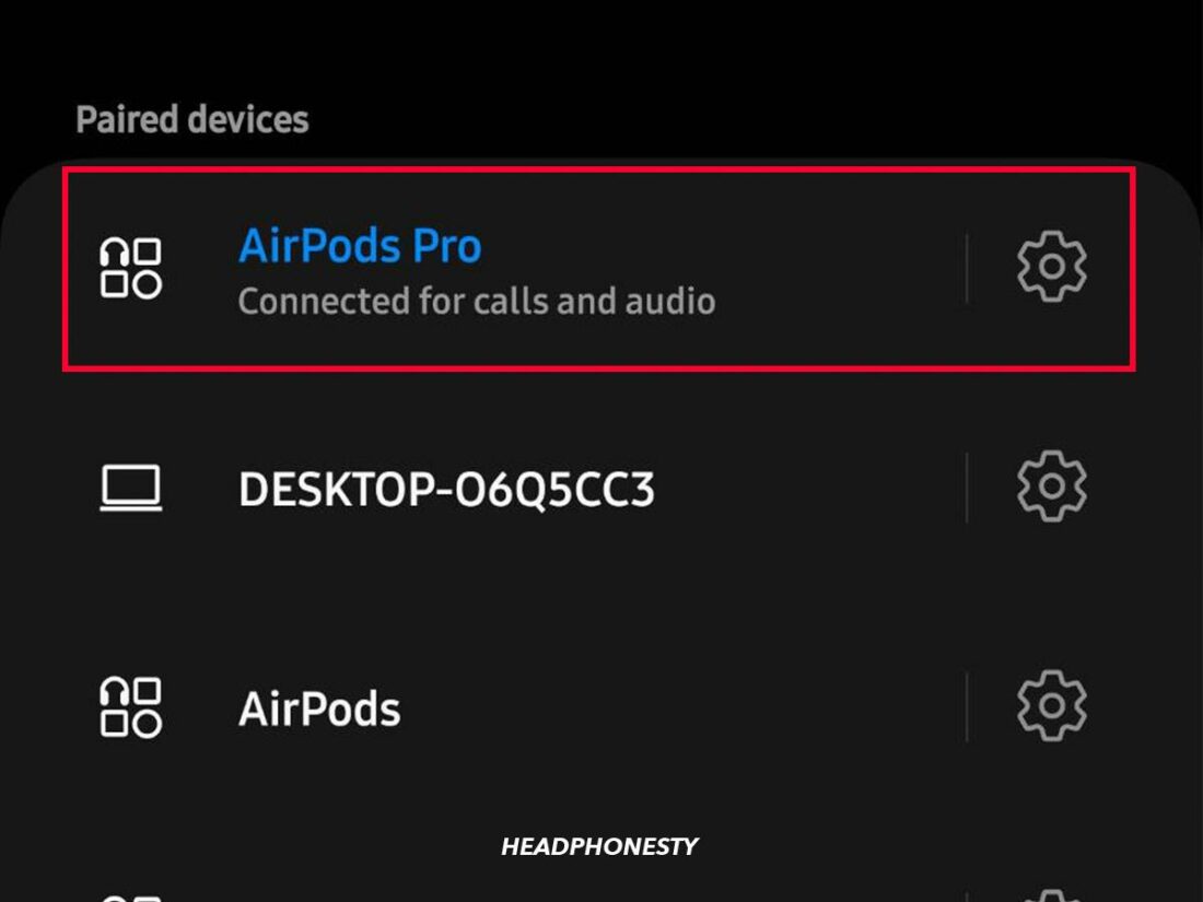 AirPods connected to a mobile device.