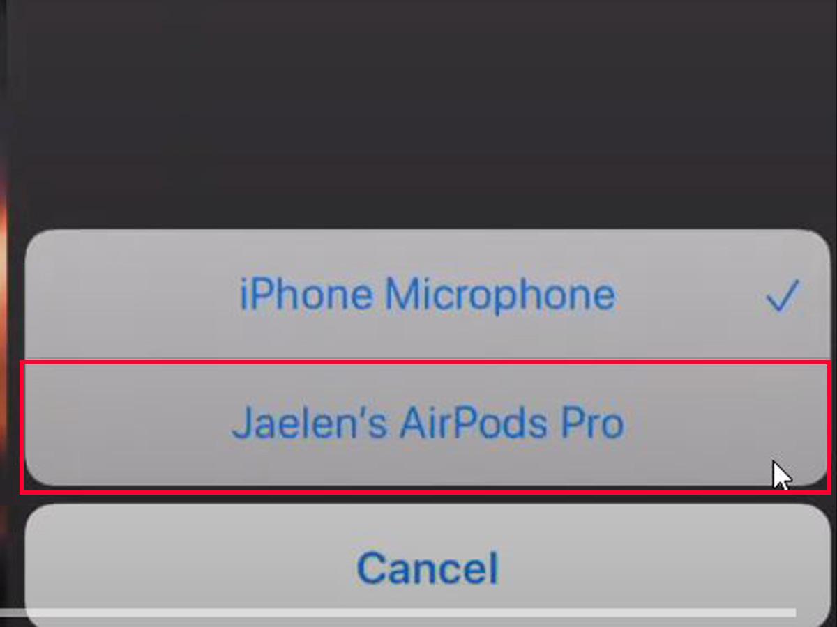 Choose your AirPods from the list. (From: Youtube/Galactic Grizzly)