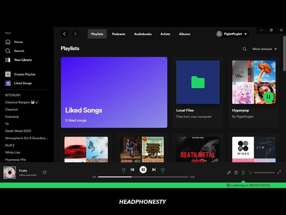 The Spotify 'My Library' tab.