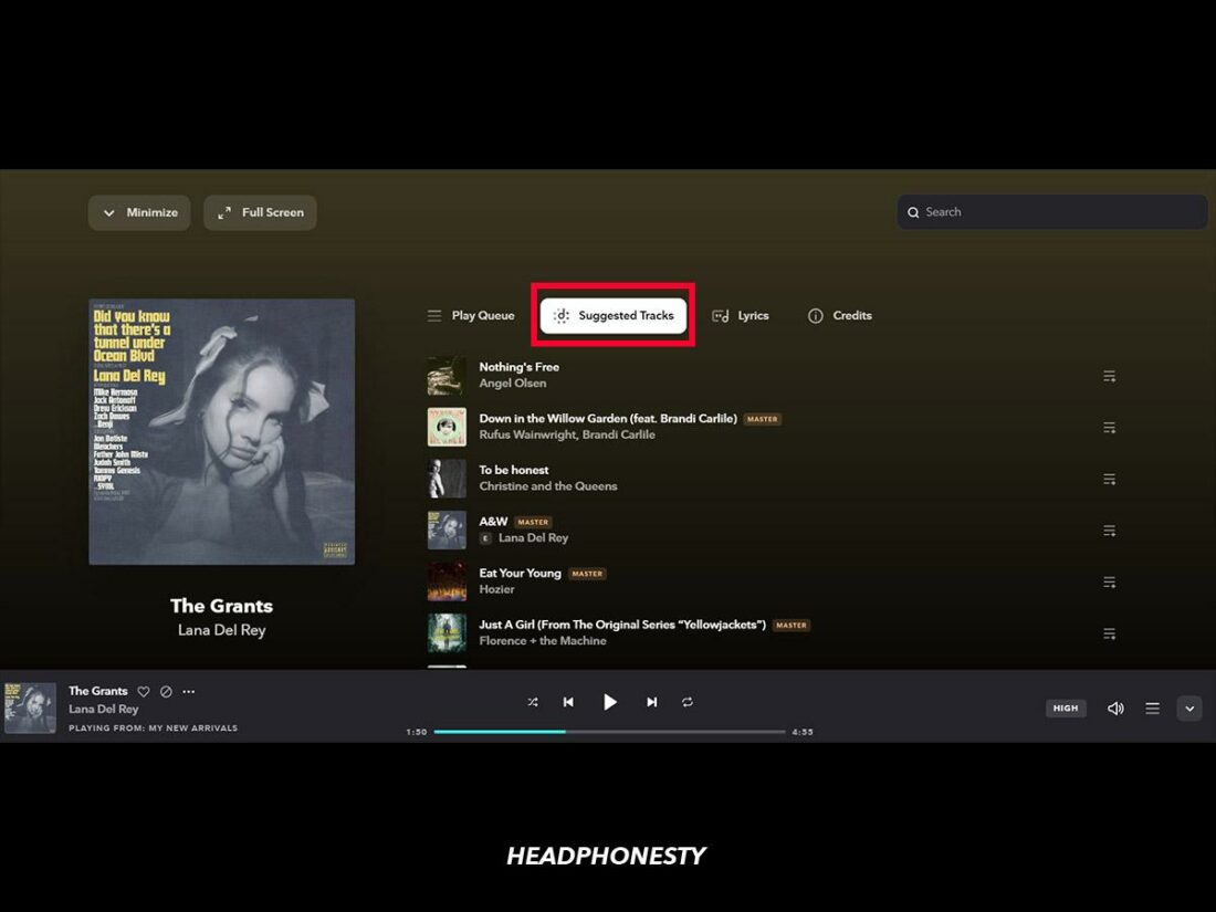 Tidal's Suggested Tracks feature is great for discovery.