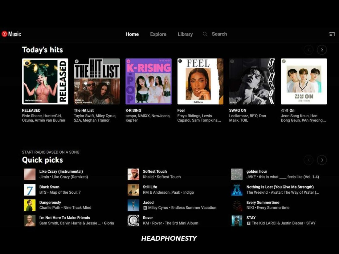 YouTube Music's desktop app.