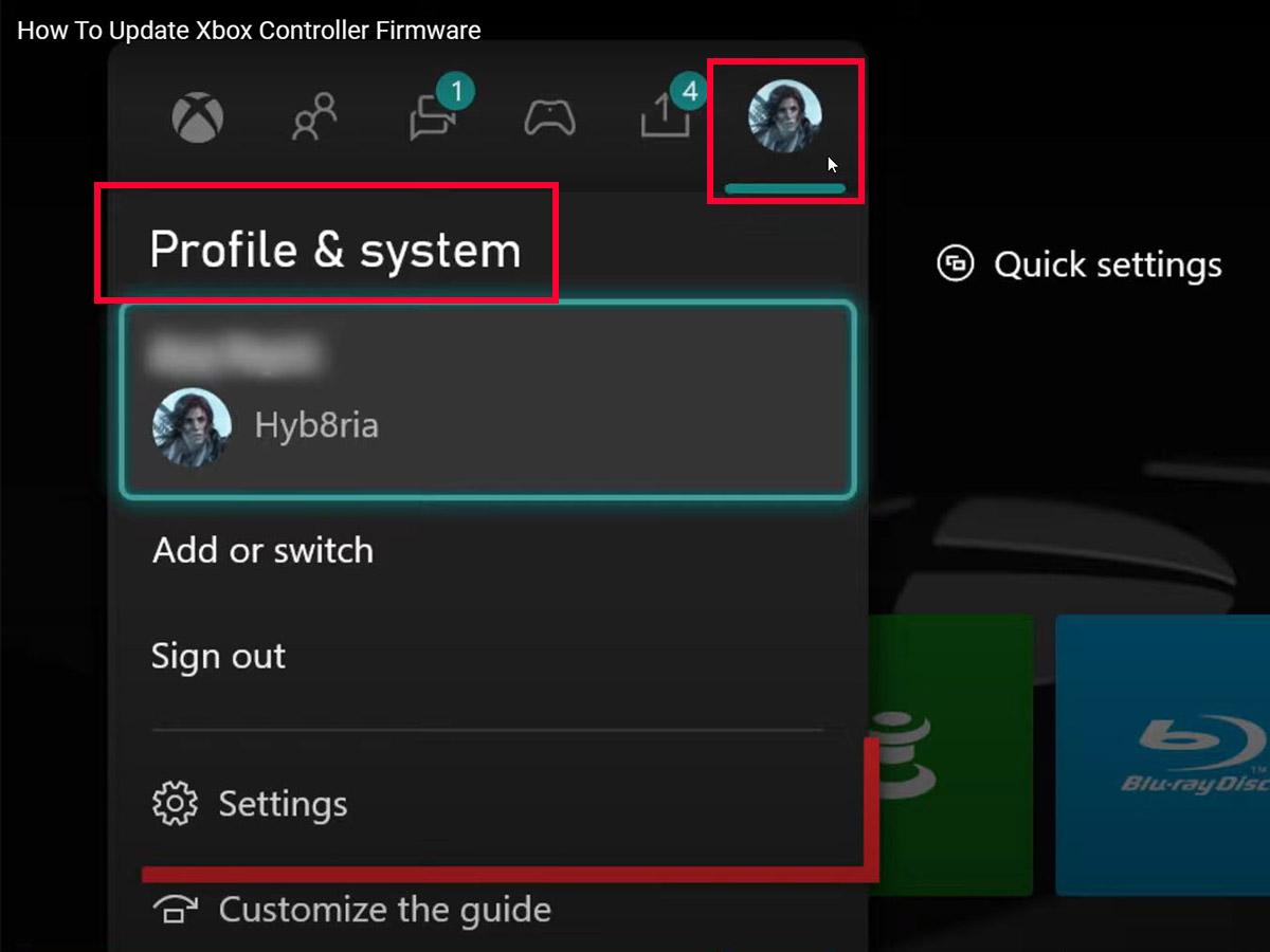 Profile & system settings (From: YouTube/Insider Tech)