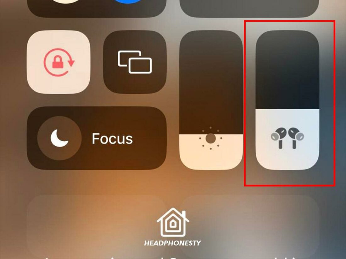 Tap and hold the volume bar/icon.
