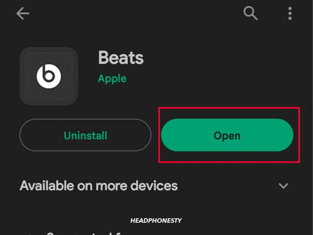 Open the Beats mobile app.