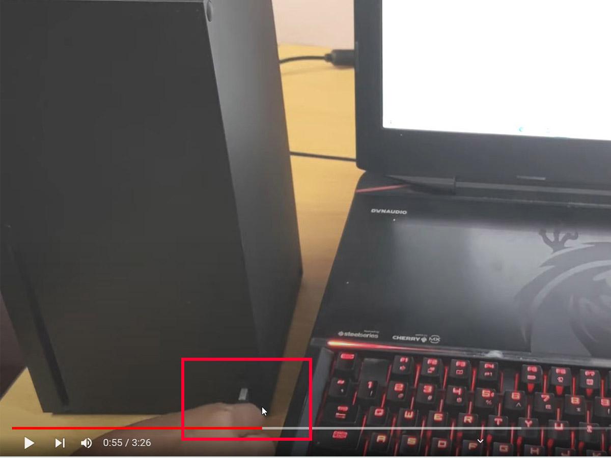 Plug the other end of the USB-C cable into your console. (From: YouTube/Vicky