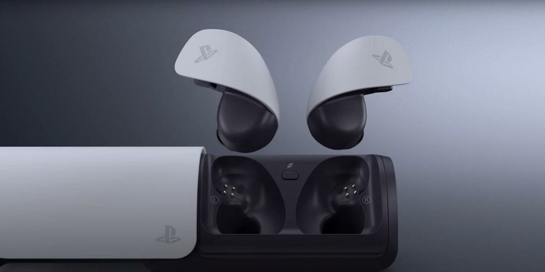 The PlayStation earbuds have a similar design aesthetic to the PS5 (From: PlayStation).
