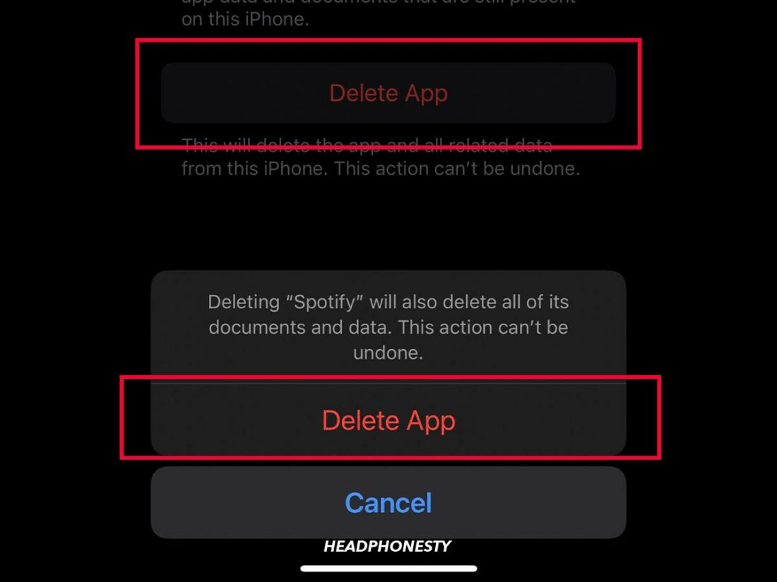 Choose Delete App.