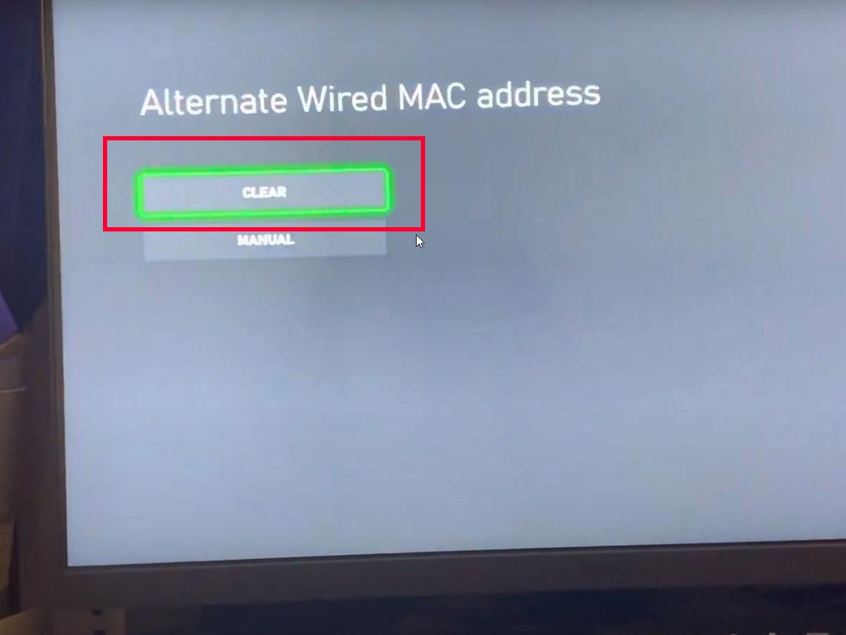 Choose Alternate MAC Address then Press Clear. (From: YouTube/VVaby)