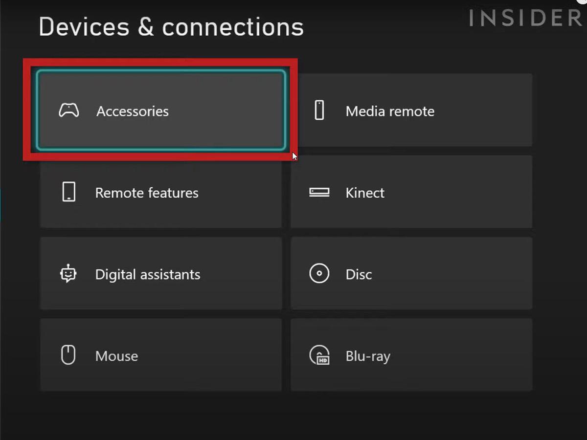 Opening Accessories option (From: YouTube/ Insider Tech)