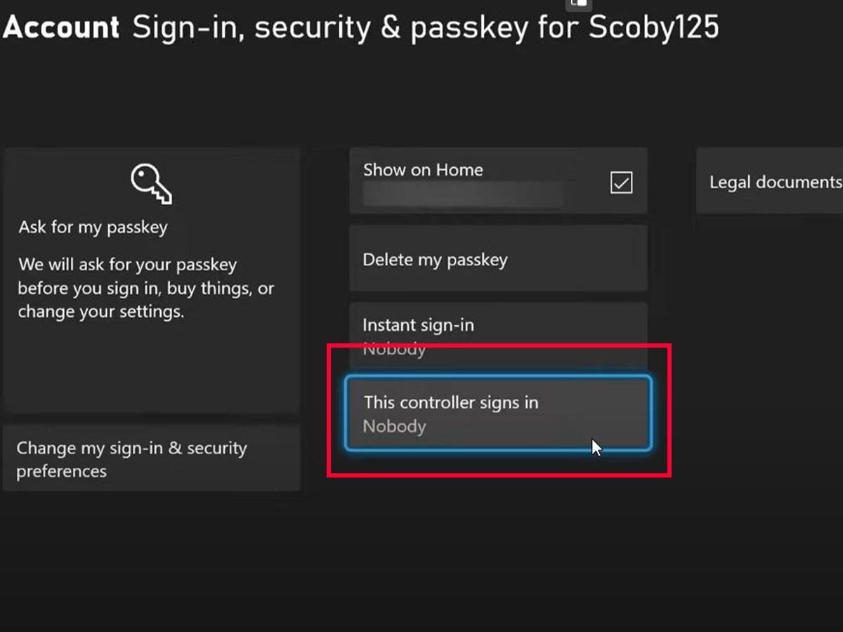 Choose This controller signs in. (From: YouTube/Scoby Tech)