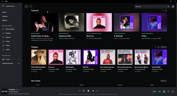 A glance at the variety of content you get on Tidal.