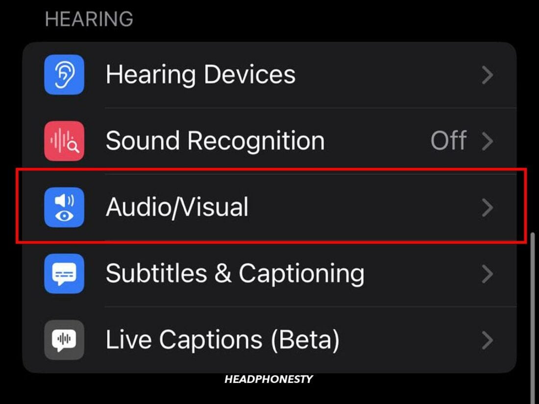 Audio/Visual settings